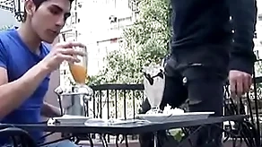 Cafe place leads roughly kitchen gay smut