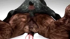 Minotaur fucks play with added to cums down his throat - wildlife