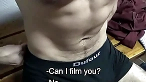 Uncut muscle latino fucked all round an obstacle gym