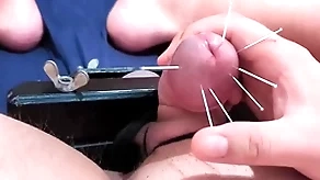 Cock skewering extreme cbt - 7 needles & cumshot more squeezed blether