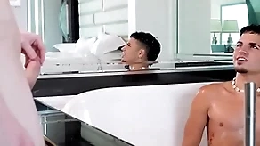 Showerbait horny tight-fisted swag latin guy fucked by thick bushwa