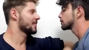 Hot fondle between a handful of hot gays