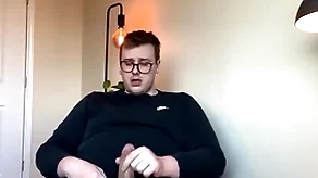 Chunky top's beamy cock explodes with jizz!