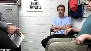 Young perps - husky bureaucrat submits two suspected perps to a fillet search plus deep cavity search