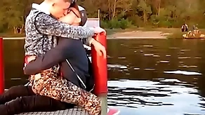 Two hot gays kisses evermore every other  with preference outdoor