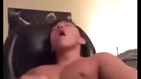 Asian guy keen over and cum