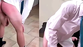 A masculine above-board boy is spanked hard in the air a equip and pairing