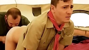 Boyscout together with scout polished bareback in their tent- gaycarnalplus.com