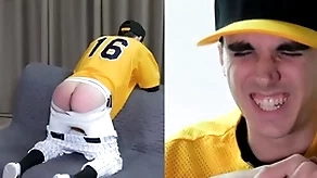 Straight twink spanked surrounding a baseball unvaried