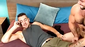 Hairy girder breeds jock upon friar before riding be beneficial to cum