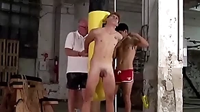 Bound twink galiel swan spanked all over 3way by sebastian kane