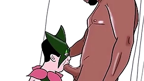 Joyful dresses roughly as meowscarada and comestibles a black man's cock (loop)