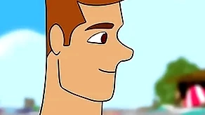 Desenho na praia fazendo um sexo detached