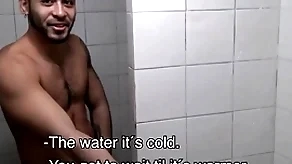Two hot amateur young latino jocks paid cash overwrought stranger encircling roger close to gym shower