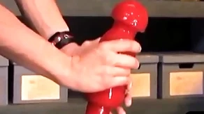Kinky bdsm girder takes Cyclopean dildo